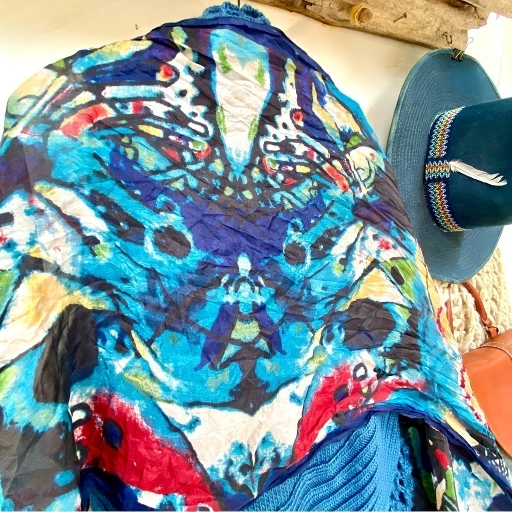 Artisan Wearable silk ART Beautiful boho VINTAGE scarf